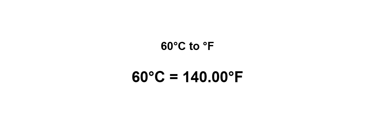 60°C to Fahrenheit result: 60 degrees Celsius equals 140°F