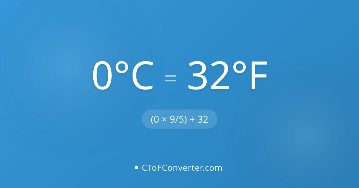 Convert 0 Degrees Celsius to Fahrenheit (32°F)