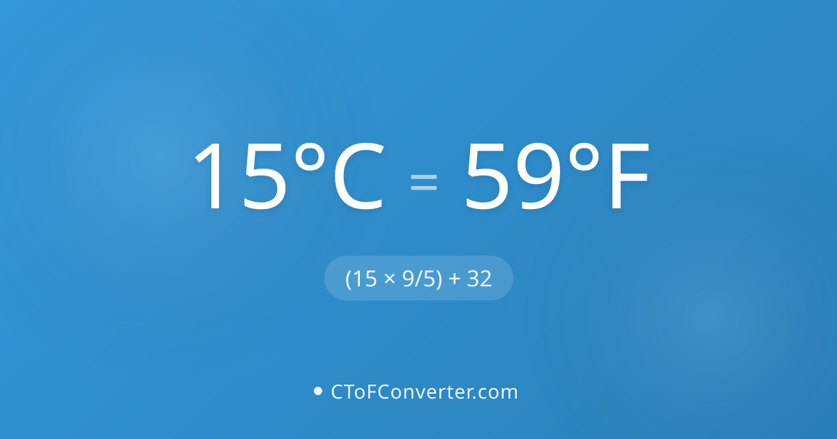 Convert 15 Degrees Celsius to Fahrenheit (59°F)