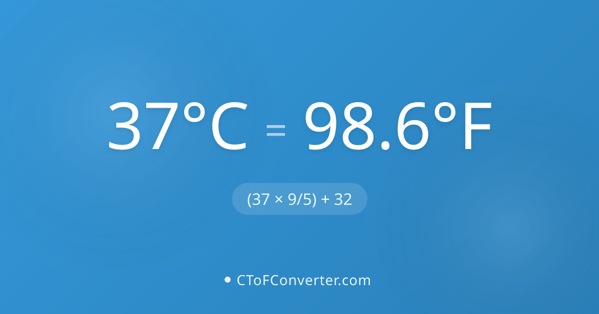Convert 37 Degrees Celsius to Fahrenheit (98.6°F)